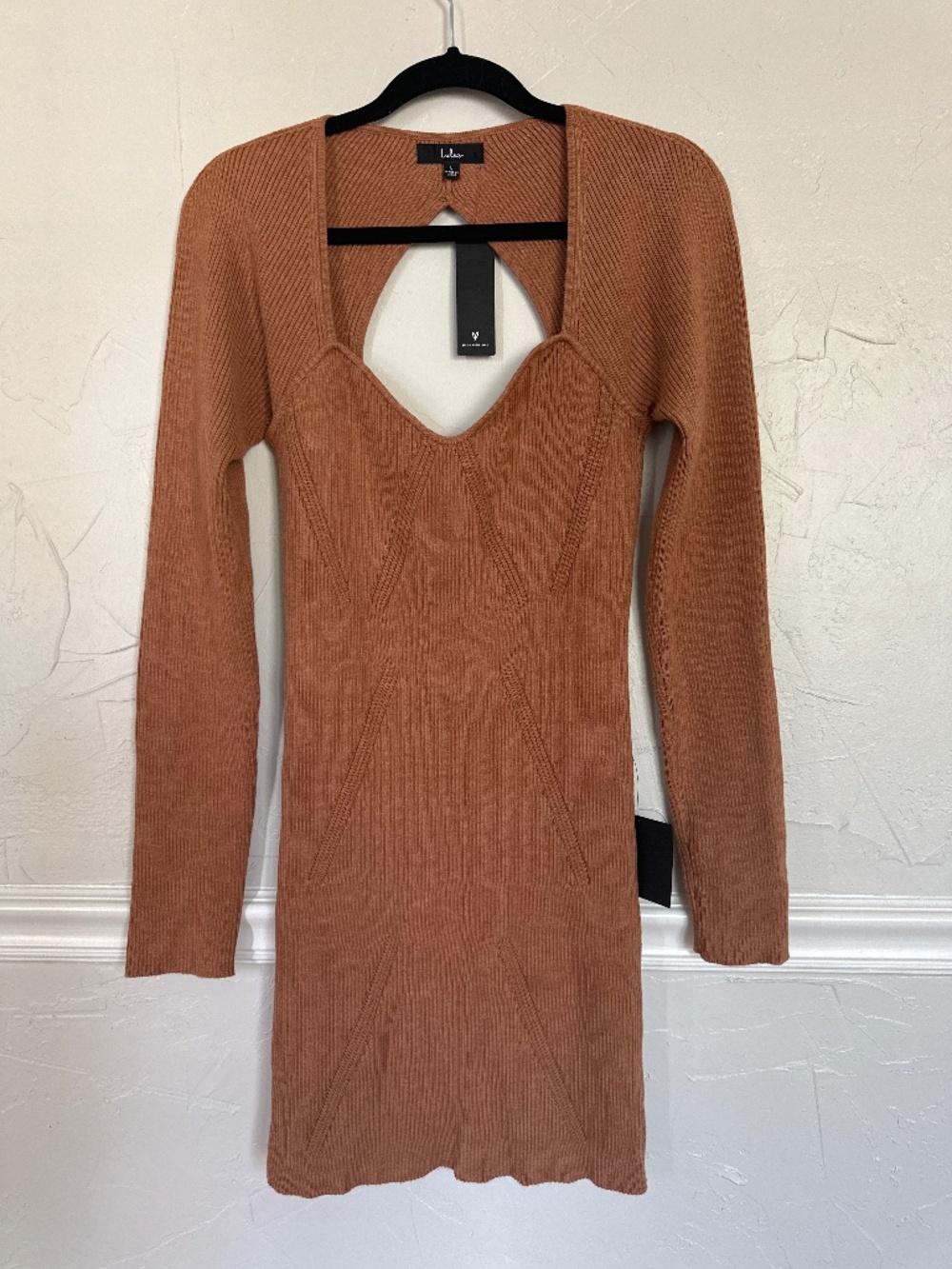NEW Lulus Ribbed Sweater Bodycon Dress L